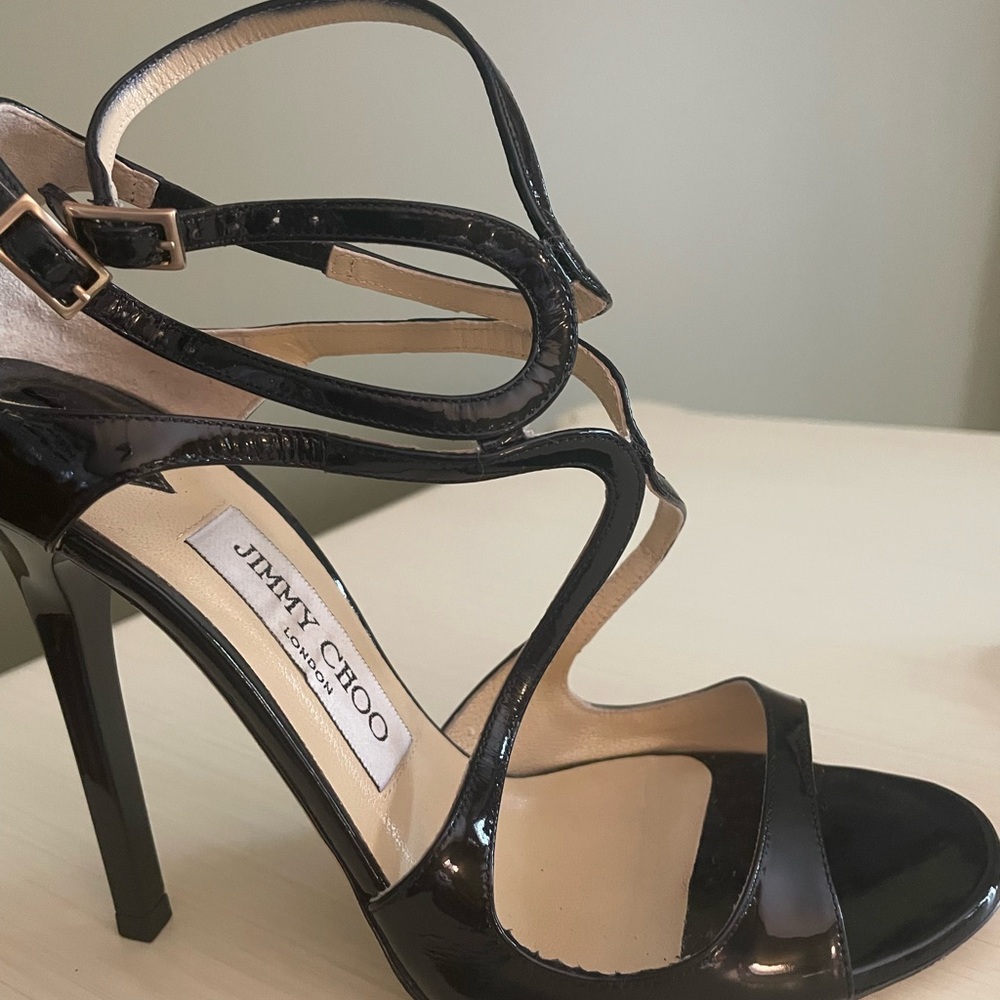Jimmy Choo Black Patent Strappy Heels (excellent condition) - Picture 5 of 10